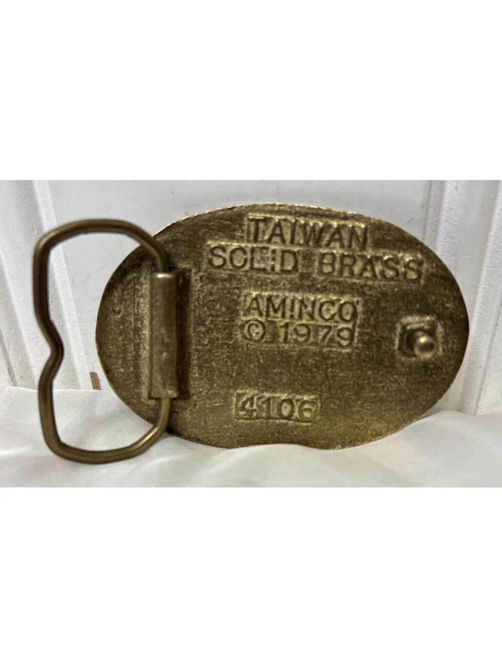 Vintage 1979 Solid Brass Belt Buckle A #1 HUSBAND By Aminco No. 4106 Taiwan Made
